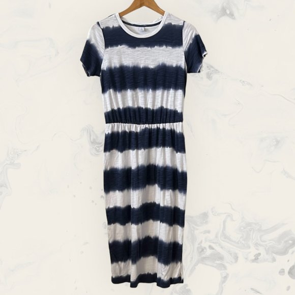 Old Navy Dresses & Skirts - Old Navy Women's Midi Dress Elastic Waist Tie Dye Short Sleeve Size M
